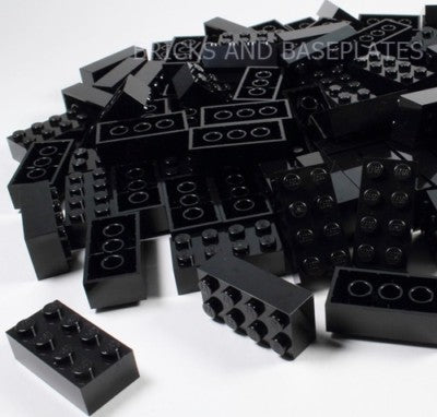 2x K8 Boxes of new 2x4 LEGO bricks  BLACK/LIME